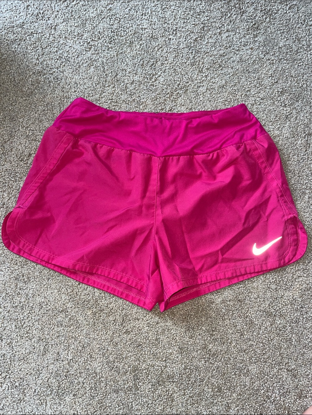 Nike Women’s Hot Pink Athletic Shorts with Reflective Swoosh